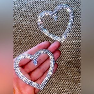 NWOT: Heart Bedazzled Earrings
